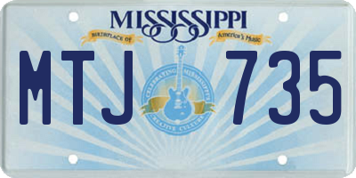 MS license plate MTJ735