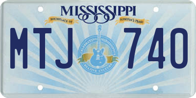 MS license plate MTJ740