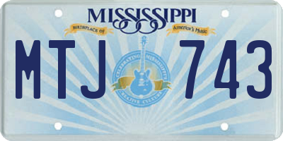 MS license plate MTJ743