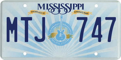 MS license plate MTJ747