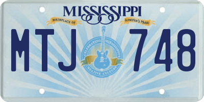 MS license plate MTJ748