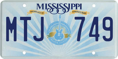 MS license plate MTJ749