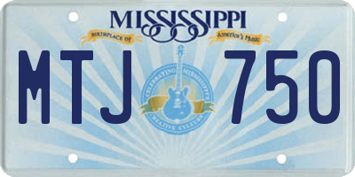 MS license plate MTJ750