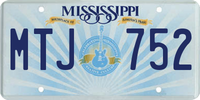 MS license plate MTJ752