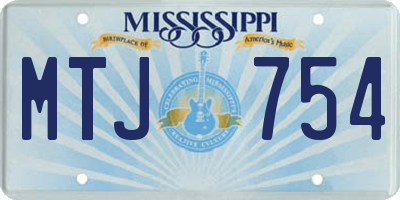 MS license plate MTJ754