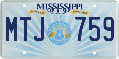 MS license plate MTJ759