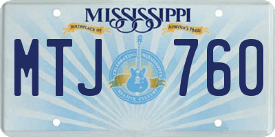 MS license plate MTJ760