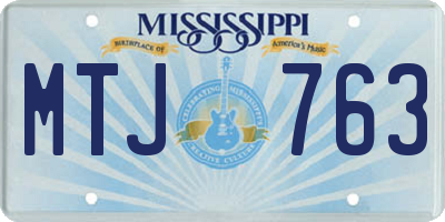 MS license plate MTJ763