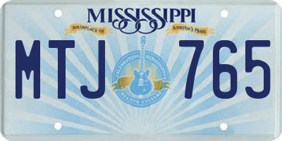 MS license plate MTJ765