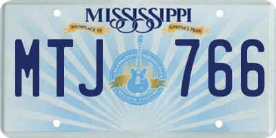 MS license plate MTJ766