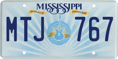 MS license plate MTJ767