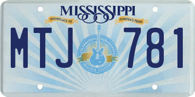 MS license plate MTJ781