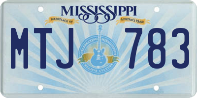 MS license plate MTJ783