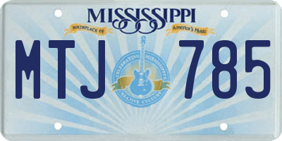 MS license plate MTJ785