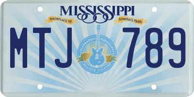 MS license plate MTJ789