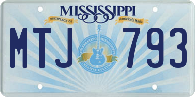 MS license plate MTJ793