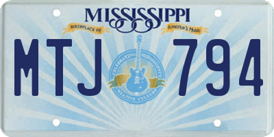 MS license plate MTJ794