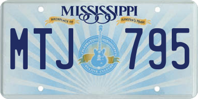 MS license plate MTJ795