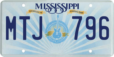 MS license plate MTJ796