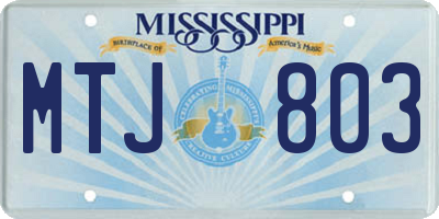 MS license plate MTJ803