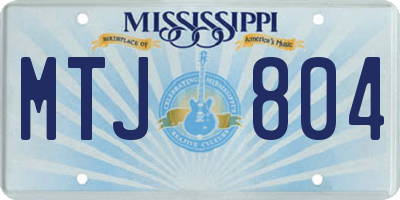 MS license plate MTJ804
