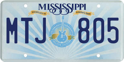 MS license plate MTJ805