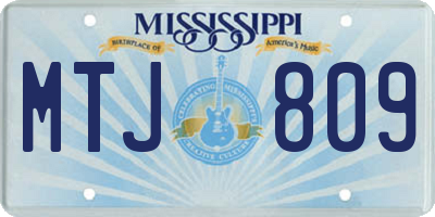 MS license plate MTJ809