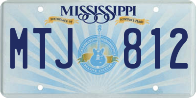 MS license plate MTJ812