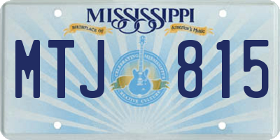 MS license plate MTJ815
