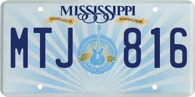 MS license plate MTJ816