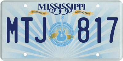 MS license plate MTJ817
