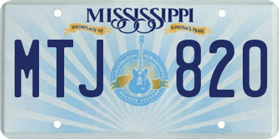 MS license plate MTJ820