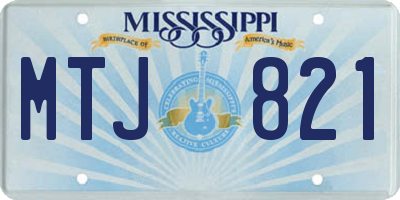 MS license plate MTJ821