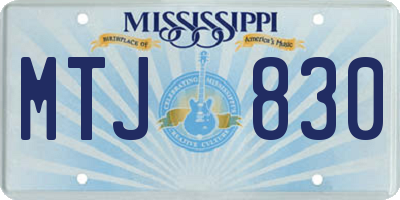 MS license plate MTJ830