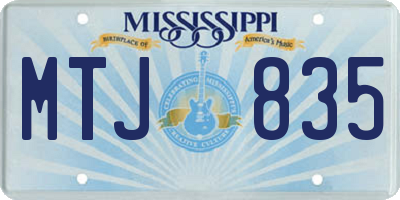 MS license plate MTJ835