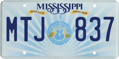 MS license plate MTJ837
