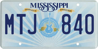 MS license plate MTJ840