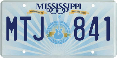MS license plate MTJ841