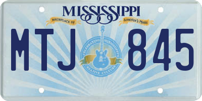 MS license plate MTJ845