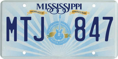 MS license plate MTJ847