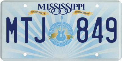 MS license plate MTJ849