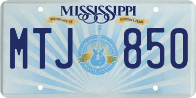 MS license plate MTJ850