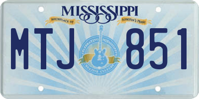MS license plate MTJ851