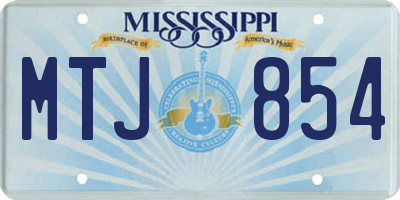 MS license plate MTJ854