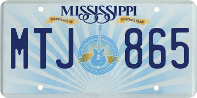 MS license plate MTJ865