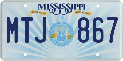 MS license plate MTJ867