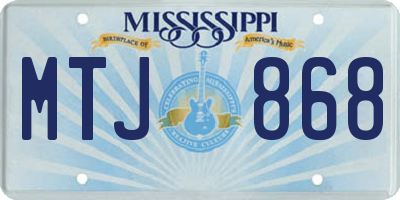 MS license plate MTJ868