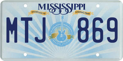 MS license plate MTJ869