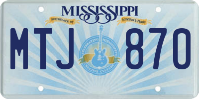 MS license plate MTJ870
