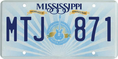 MS license plate MTJ871
